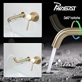 PHASAT Brushed Gold Wall Mounted Basin Tap Hot Cold Mixer PTBB06LG view 3