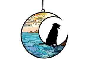 12 CM Pet Memorial Gifts for Dogs, Personalized Dog Sympathy Gifts for Dog Lovers, Angel Dog Memorial Suncatcher, Pet Loss Sy