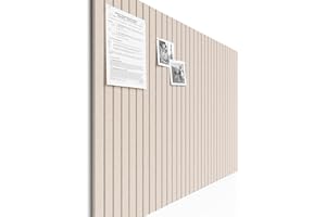 Bumusty Large Cork Board Alternative-47 x35 Felt Bulletin Board Tiles, with 30 Pushpins, 70 Adhesive Tabs, 12-Pack Slat Wall Paneling, Cork Boards for Office Push Pin Board Felt Board-Oatmeal