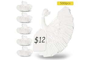 Angooni 500PCS Pricemarker Tags, White, Easy and Convenient for Clothes, Goods, Perfect for Store and Shop,or Gift Handmade