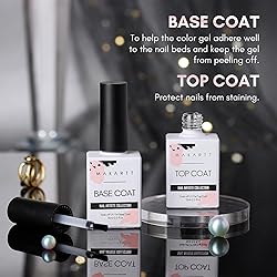 Makartt Base and Top Coat Gel, No Wipe Gel Top Coat