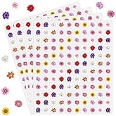 WANGHENG 2400 Pcs Small Stickers for Kids,Pink and Purple Mini Flower Stickers,10 Cute Designs Adhesive Sticker for Party Envelopes Scrapbook Gifts DIY Supplies,0.5in(Flower)
