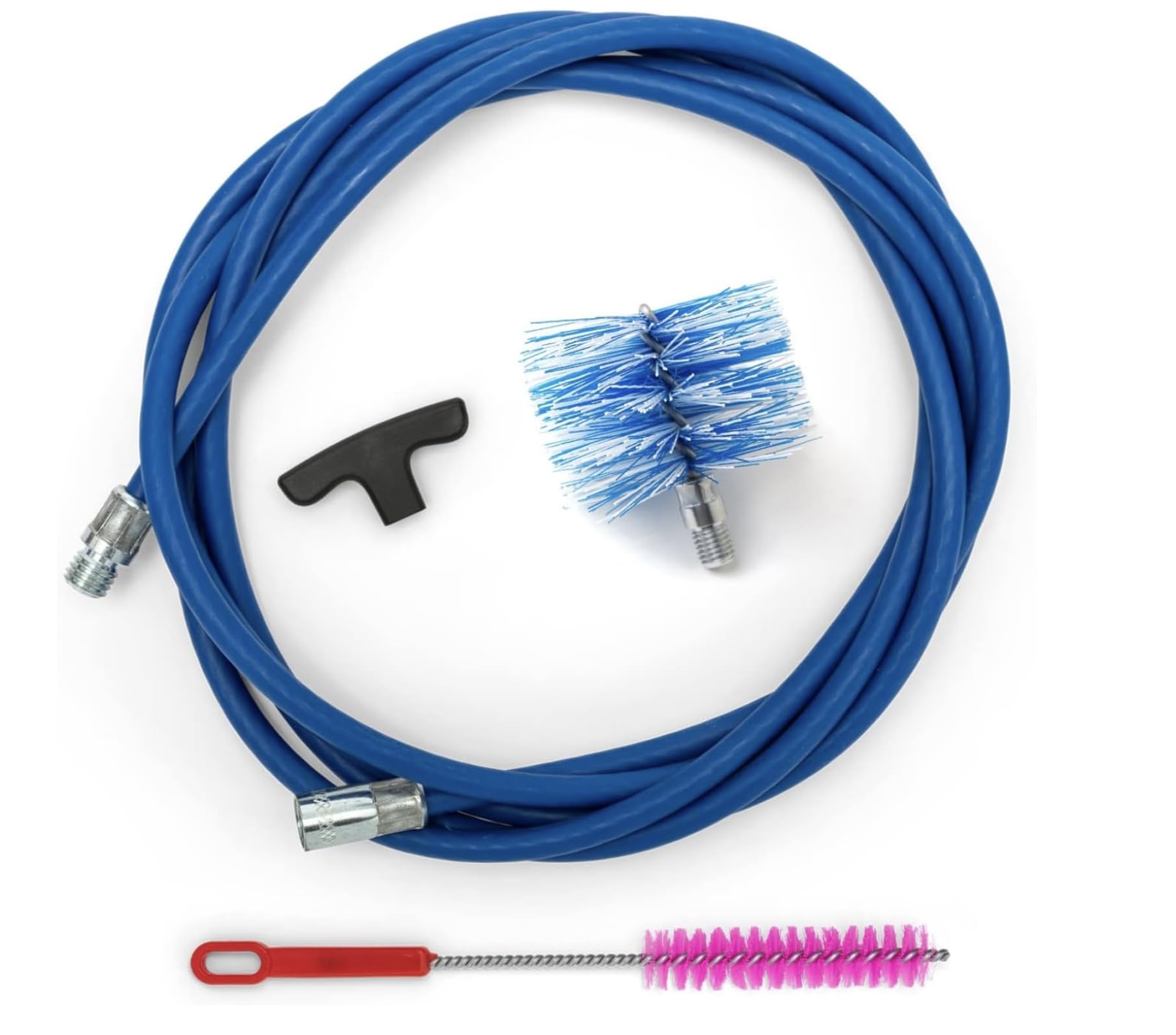 Baretto Kit 3 Metres - 80mm Nylon Pellet Brush - Cleaning Kit for Pellet Stove with Pipes, Flue Pipe with Curves