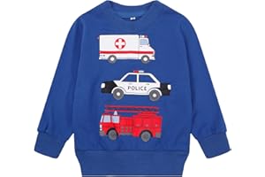 Akyzic Toddler Boys Sweatshirts Cotton Crewneck Truck Shirt Dinosaur Long Sleeve Pullover Tops Tees 2-8T