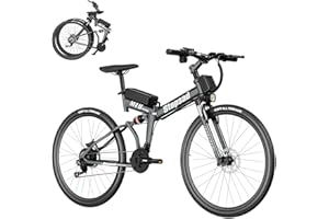 Stopsad Foldable Electric Bike for Adults 500W Electric Mountain Bike 26'' Ebike 20MPH Adult Electric Bicycles with 48V Removable Battery, Up to 50 Miles, 21 Speed&Dual Shock Absorber