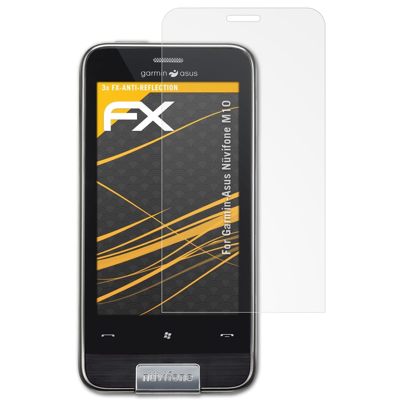 atFoliX FX-Antireflex Premium Anti Glare Screen Protector Film for Garmin-Asus Nüvifone M10, Non-Reflective, Pack of 3