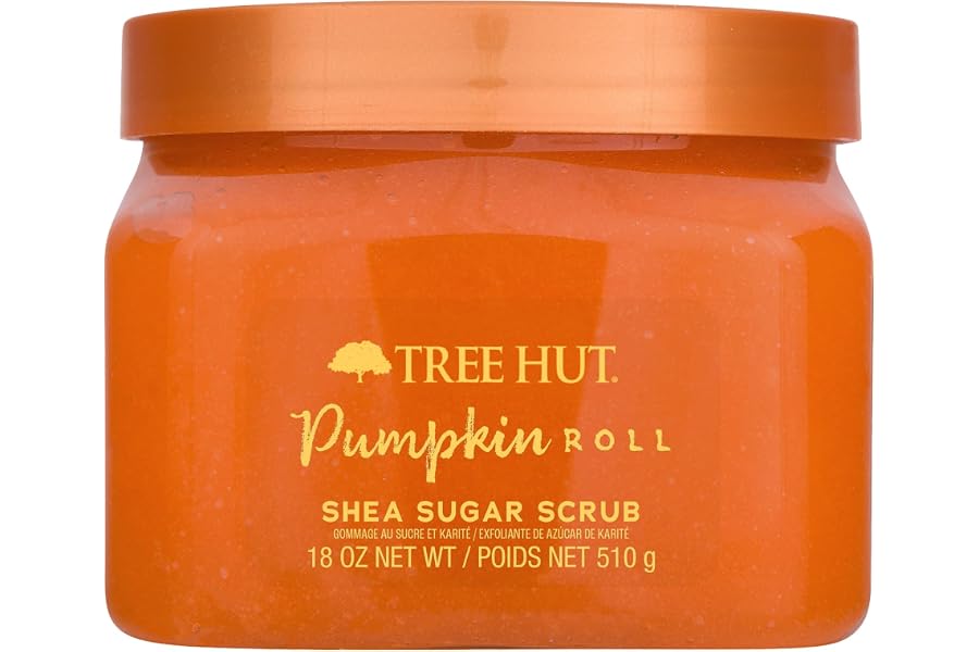 Tree Hut Pumpkin Roll Body Scrub, Exfoliating Sugar Scrub, Vegan, 18 Oz | Exfoliating & Nourishing with Shea Butter & Essenti