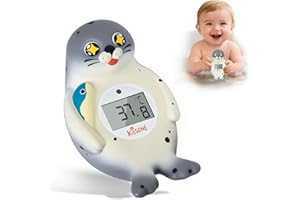 Baby Bath Thermometer Seal – Digital Floating Bathtub Thermometer for Baby Bath with Color Alerts & °C/°F – Accurate Bath Tem