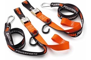 Premium KTM Tie Down Set, U6910047, (2 Pack) Features Built-in Soft Tie Loops, Clip Hooks and Hooks