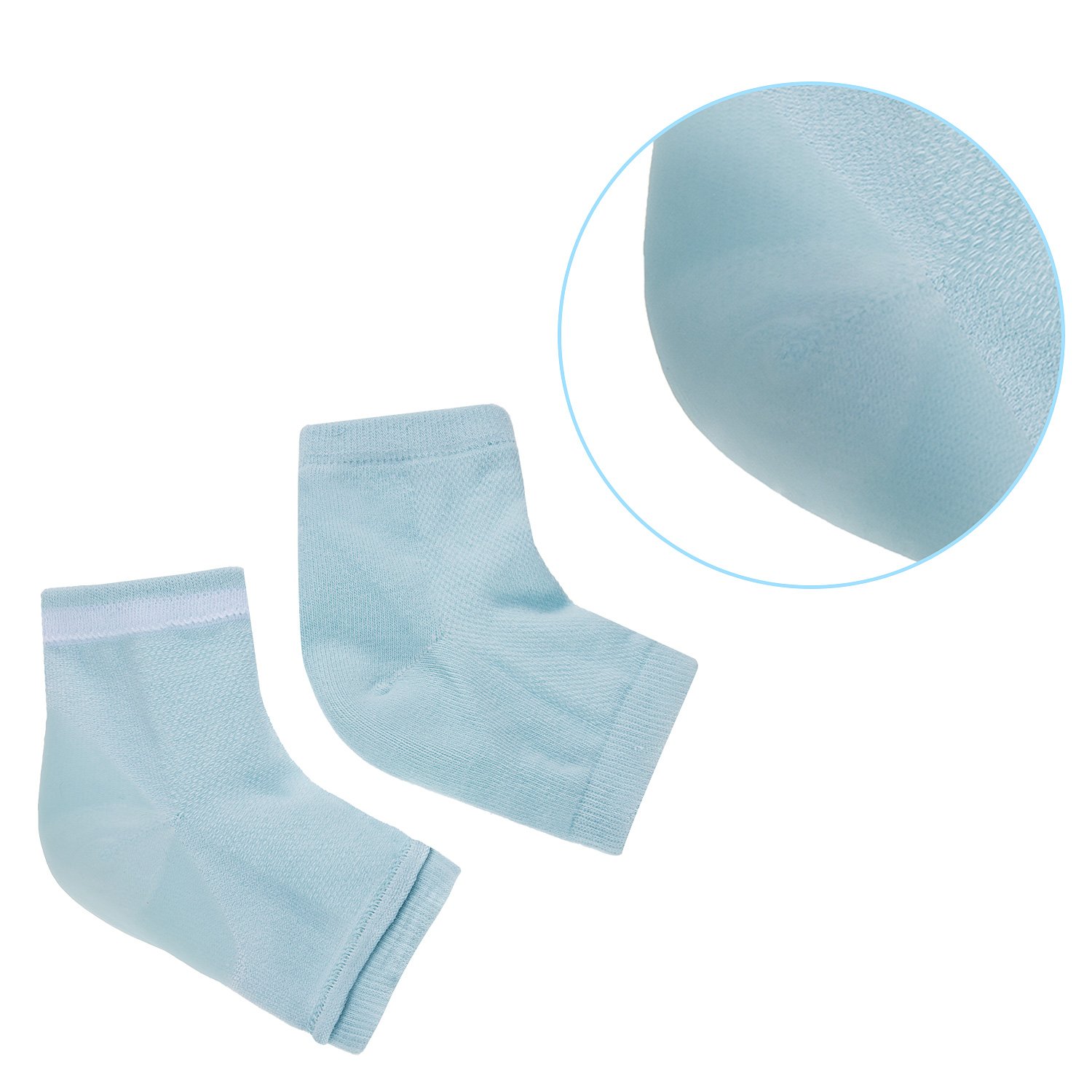 Bememo Soft Ventilate Gel Heel Socks Open Toe Socks for Dry Hard Cracked Skin Moisturizing Day Night Care Skin, 3 Pairs (Pink, Turquoise, Grey) : Beauty