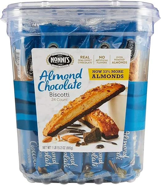 NONNI’S ALMOND CHOCOLATE BISCOTTI, 24 COUNT (PACK OF 1)