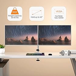 Pholiten Dual Monitor Stand, Heavy Duty Adjustable