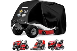 VIADOM Riding Lawn Mower Cover - Riding Lawn Tractor Cover Outdoor Waterproof Heavy Duty 420D Anti-UV, Universal Fit Lawnmower Tractor Covers Up to 54" Decks, All Season Using, Lawnmower Covers for Outdoor