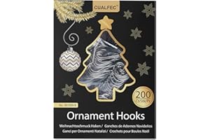 CUALFEC Christmas Ornaments Hooks Christmas Tree Hanger Great for Christmas Tree Decoration - 200 / Silver