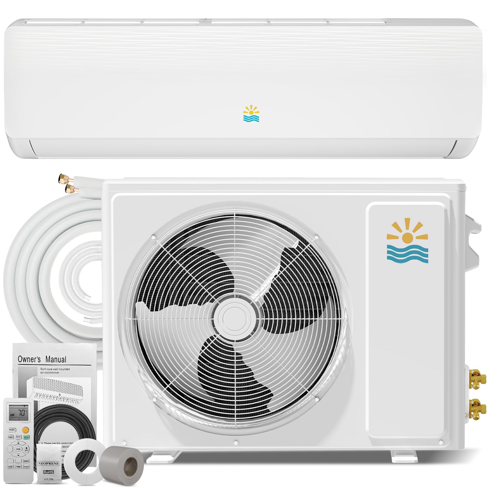 Photo 1 of Oylus 12000 BTU Mini Split Ac/Heating System - 19 SEER2 Mini Split AC Unit with Heat Pump, 115V Energy Efficient Ductless AC Unit Up to 750 Sq.Ft with Installation Kit