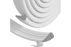 ESUFEIR Weather Stripping Door Seal Strip for Door Frame,Window Insulation for Winter,Doors Soundproofing Gap Filler,Window Sealer Exterior Doors Weather Stripping,Foam Windows Draft Stopper (White,118'')