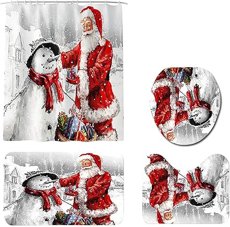 Heetey Weihnachten Home Decor, Weihnachten Toilettensitz Duschvorhang