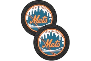DR.LEXMOSS Car Cup Holder Coasters for New York Mets Baseball Fans, Silicone Non-Slip Car Coasters for Car Cup Holder,Car Interior Accessories, NY Mets