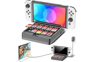 KYTOK Switch TV Dock with 4K HDMI & USB 3.0 Port, Portable Switch TV Docking Station for Switch/Switch OLED, Switch Dock Fits Dockable Protective Case, Switch Base with 10 Game and 10 TF Card Slots