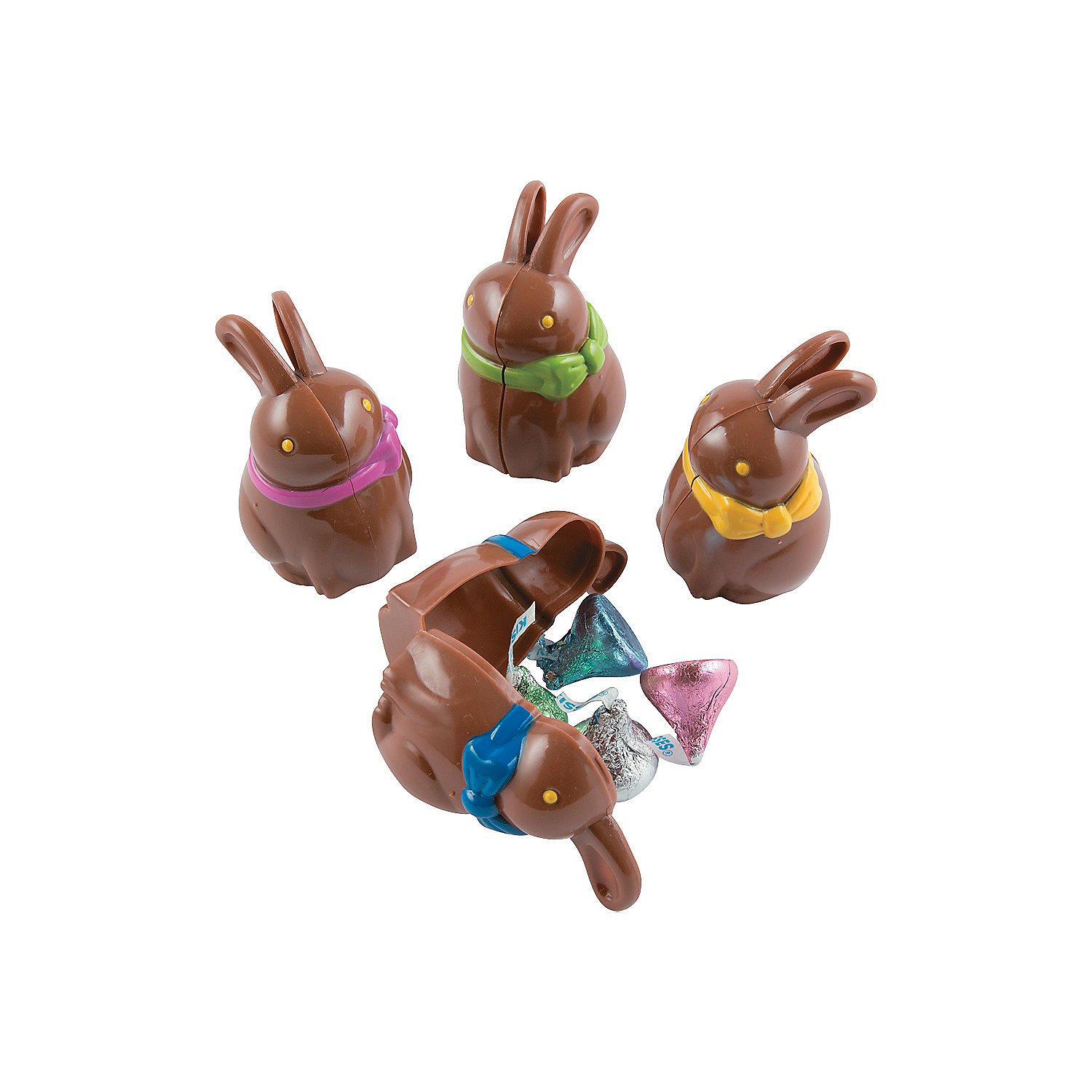 Fun ExpressChocolate Bunny Shaped Easter Eggs - Set of 12 - Easter Hunt Party Supplies