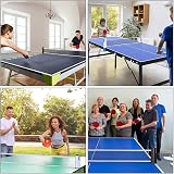 Flintronic Table Tennis Set 2 Rackets 6 Balls Net Red/Blue Portable view 7