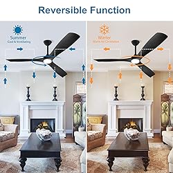 Depuley 60" Remote Ceiling Fan with Lights, Low