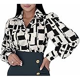 Glozeplus Blouses for Women Fashion Button Down Shirts Long Sleeve Tops Loose Collar Blouse Sexy T-Shirt