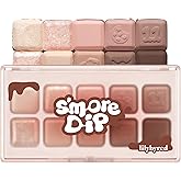 lilybyred Mood Keyboard | 10-Shade Korean Eyeshadow Palette, Highly Pigmented, Matte, Shimmer & Jelly Glitter, Smooth. Blendable, Long-Lasting, Dome-Shaped Design, 0.38 oz. (11 Chocolate Chip Smore)