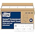 Tork Xpress Compressed Multifold Hand Towel White H2, Advanced, Strong and Absorbent, 12 x 250 Sheets, 424834
