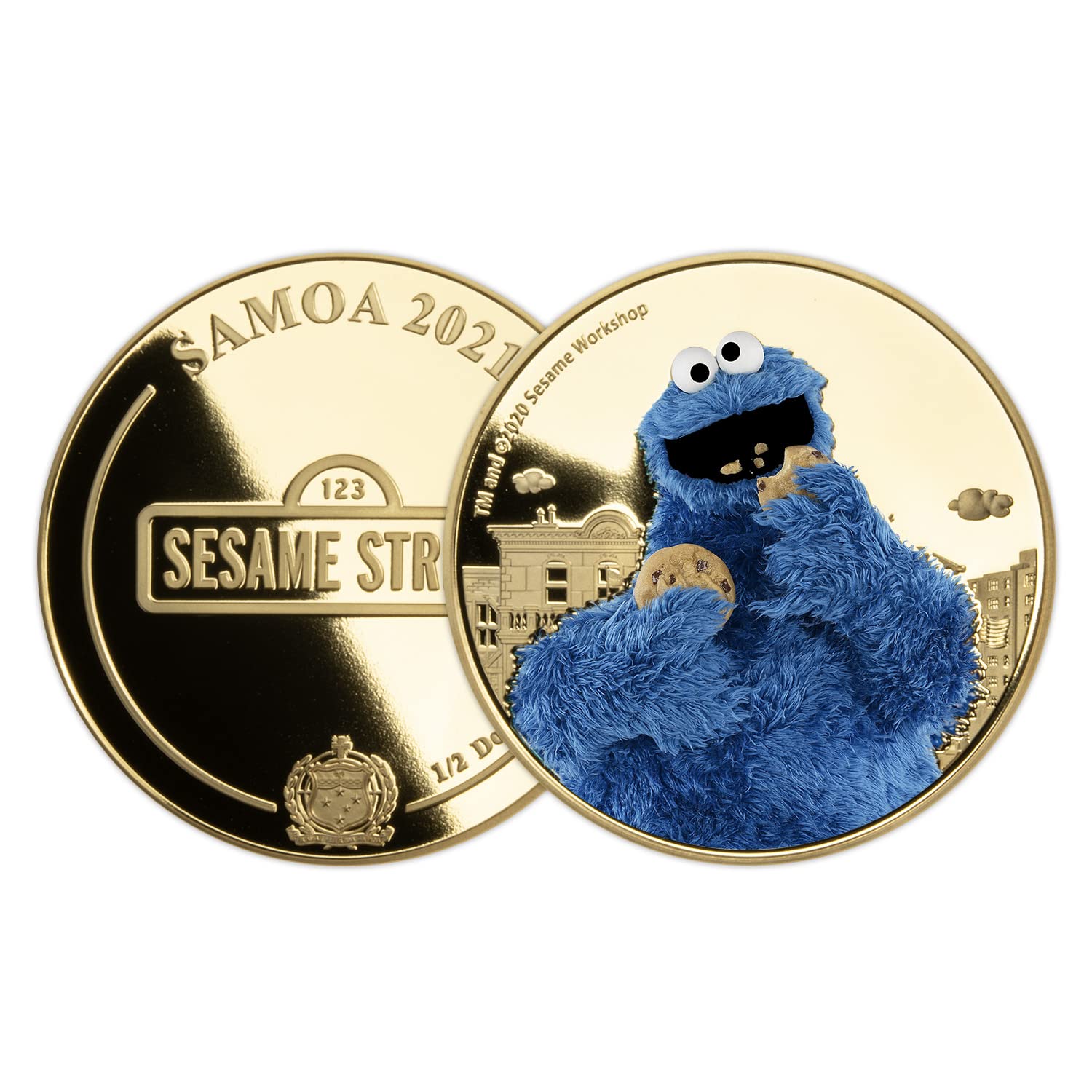 Official Sesame Street Gift Limited Edition Collectable Gold Coin Cookie Monster
