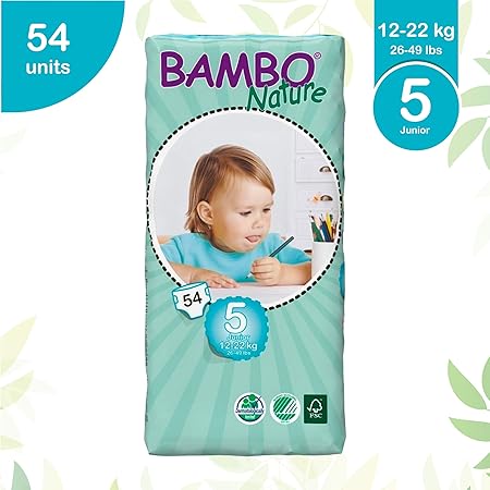 Bambo Nature Premium Baby Diapers - Large Plus Size, 54 Count, for Kids Upto 3 Years - Super Absorbent and Eco-Friendly