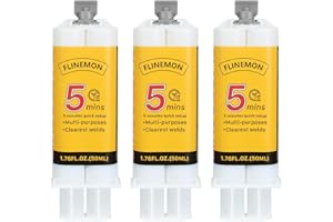 Flinemon Clear Epoxy Glue Syringe Kit, 2 Part 5 Minute Epoxy Glues All Purpose, Fast Curing High Strength Structural Adhesive for Metal, Aluminum, Plastic, Wood Repair, Liquid Welding Glue