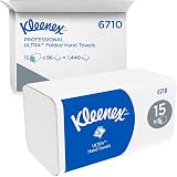 Kleenex Ultra Paper Towels 6710 V-Fold 3-Ply 1,440 Towels 15 Packs 96 Sheets