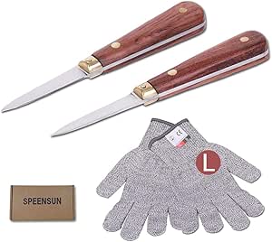 Amazon Com Oyster Shucking Knife Oyster Knife Speensun Shucking Knife Not Easy To Break And Bend More Secure With Oyster Shucking Knife Glove 2 Knife And 1glove L Best Oyster Shucking Set Kitchen