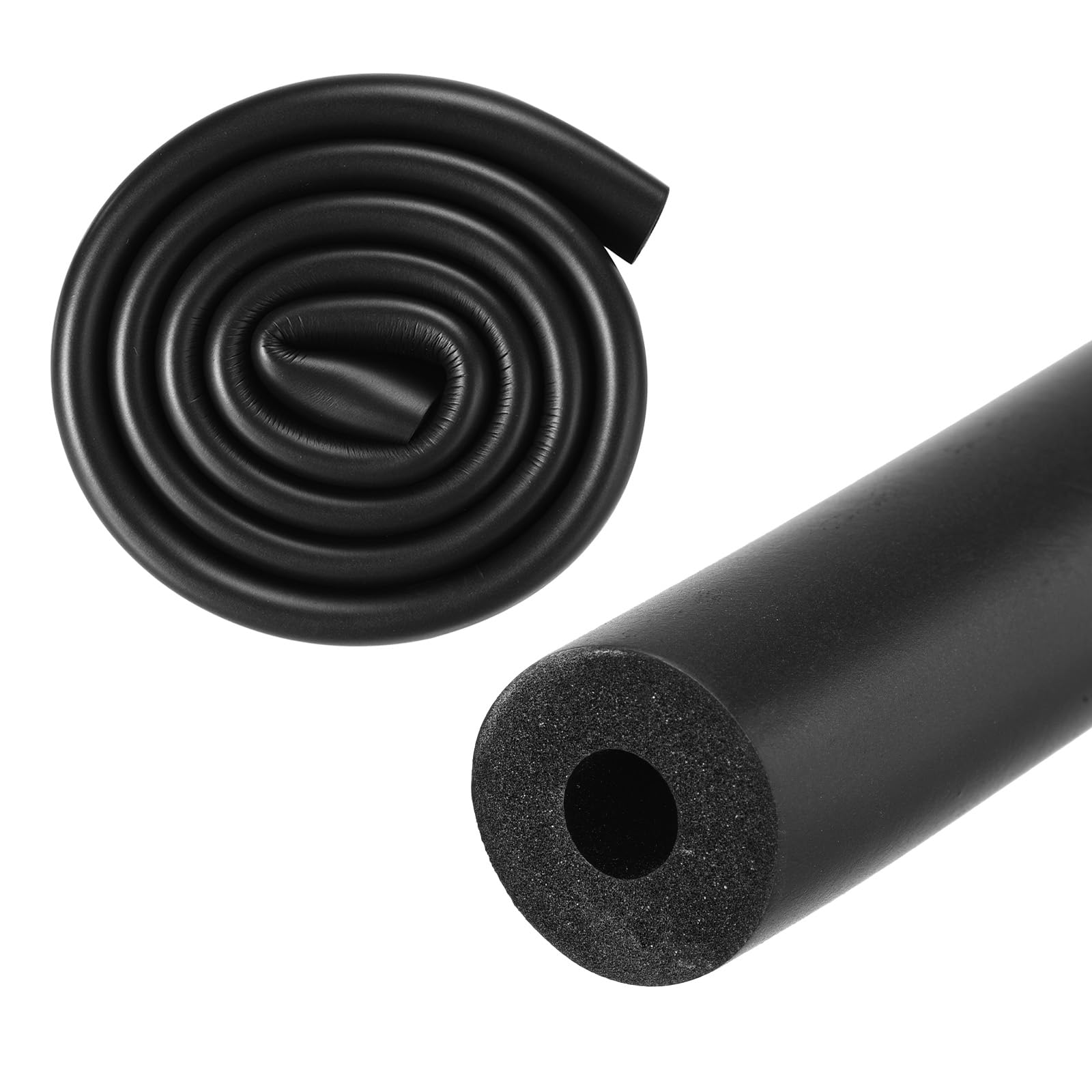 M METERXITY Pipe Insulation Tube, 9mm ID 25mm 1" OD 3.3Ft 1m Length, Soft Flexible Foam Tubing for Handle Grip Support/Guitar Stand/Roof Racks [Black]