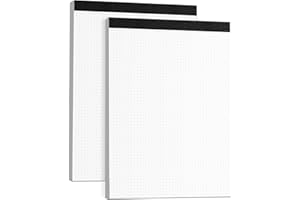 AILZFEI Dot Grid Desk Notepad 2 Pack 8.5 x 11 Dot Paper Pad, 30 Sheets per Pad, White, 5x5 (5 Dots per inch), Easy-Tear Perforations, 8.5"x11" Dot Grid Paper Note Pad