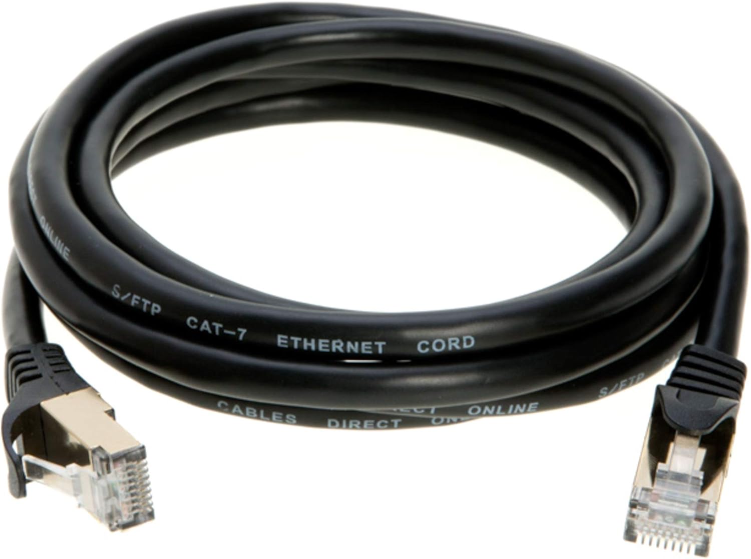 6FT S/FTP CAT 7 Gold Plated Shielded Ethernet RJ45 Copper Cable 10 Gigabit Ethernet Network Patch Cord Cat7 (6ft, Black)