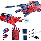 Vinciph Red Style Spider Web & Soft Missile Launcher Toy 2 Pcs Set, Superhero Fans Webs Shooter for Kids, Cosplay Launcher Gloves with Wrist Toy Set, Christmas Halloween Birthday Party