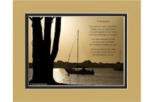 SISTER, BROTHER, COUSIN GIFTS Brother Gift with You Have Touched My Life in Many Ways, by Being The Wonderful Brother You are Poem, Boats at Dusk Photo, 8x10 Matted. Special Birthday or for Brother.