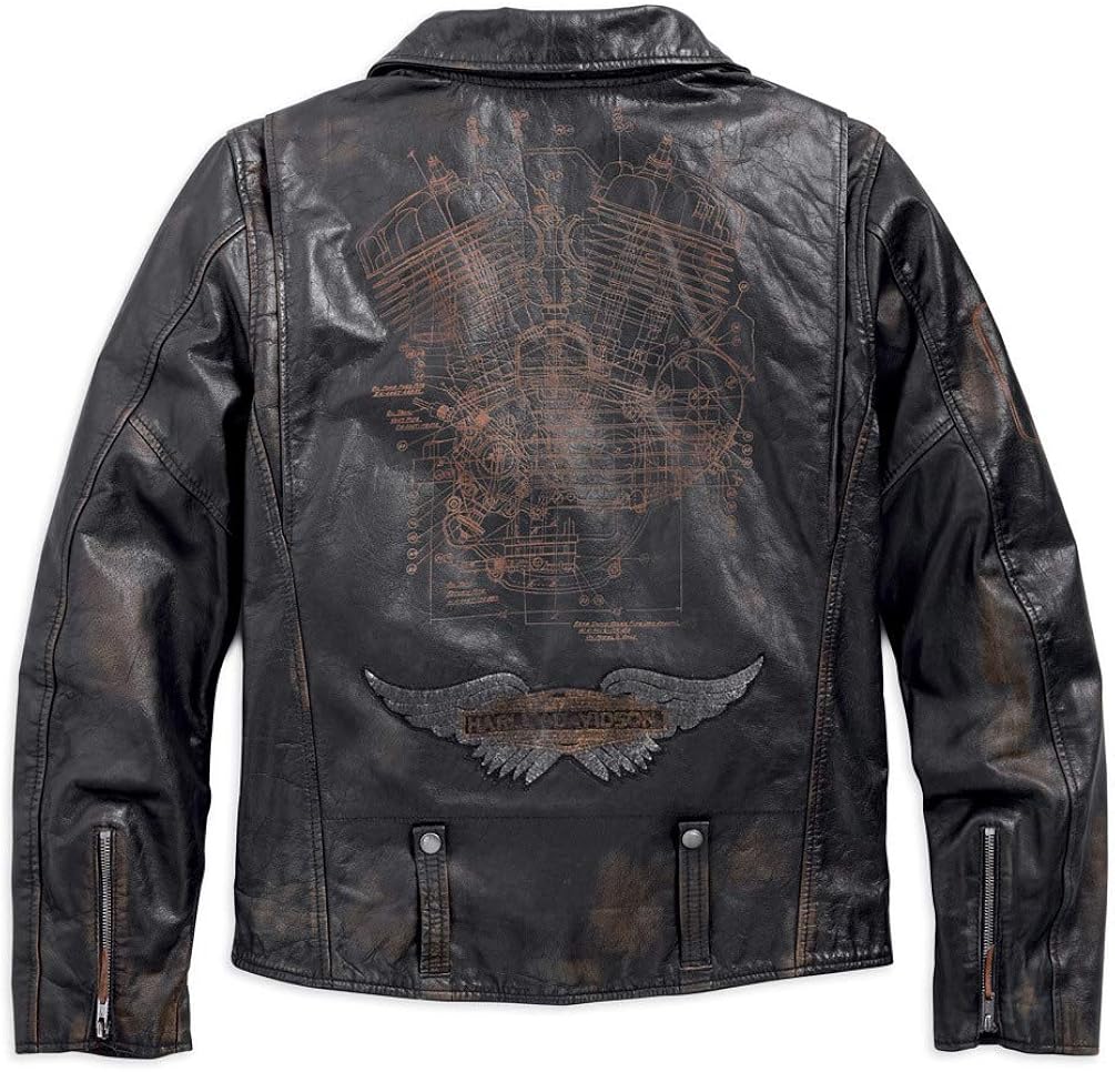 master distressed slim fit leather biker jacket