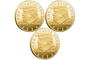 YIQILAFADA President Donald Trump Coin, 3pc Trump 2024 Coin The Revenge Tour Challenge Coin