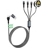 Samsung Multi Charging Cable for Galaxy Watch 4/6/5/5 Pro - 100W Type C+Lightning+Micro USB Charger, 3M/10FT Cord for Watch and Phone