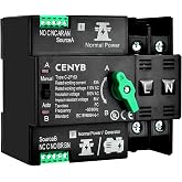 CENYB Automatic/Manual Transfer Switch for Home Generator 2P 63A AC110V Uninterrupted Power Supply DIN Rail Mount Toggle Changeover Module