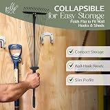 Pelle & Sol Garden Rake 38-63in Adjustable 25 Tines Lawn Yard Clean Up view 6