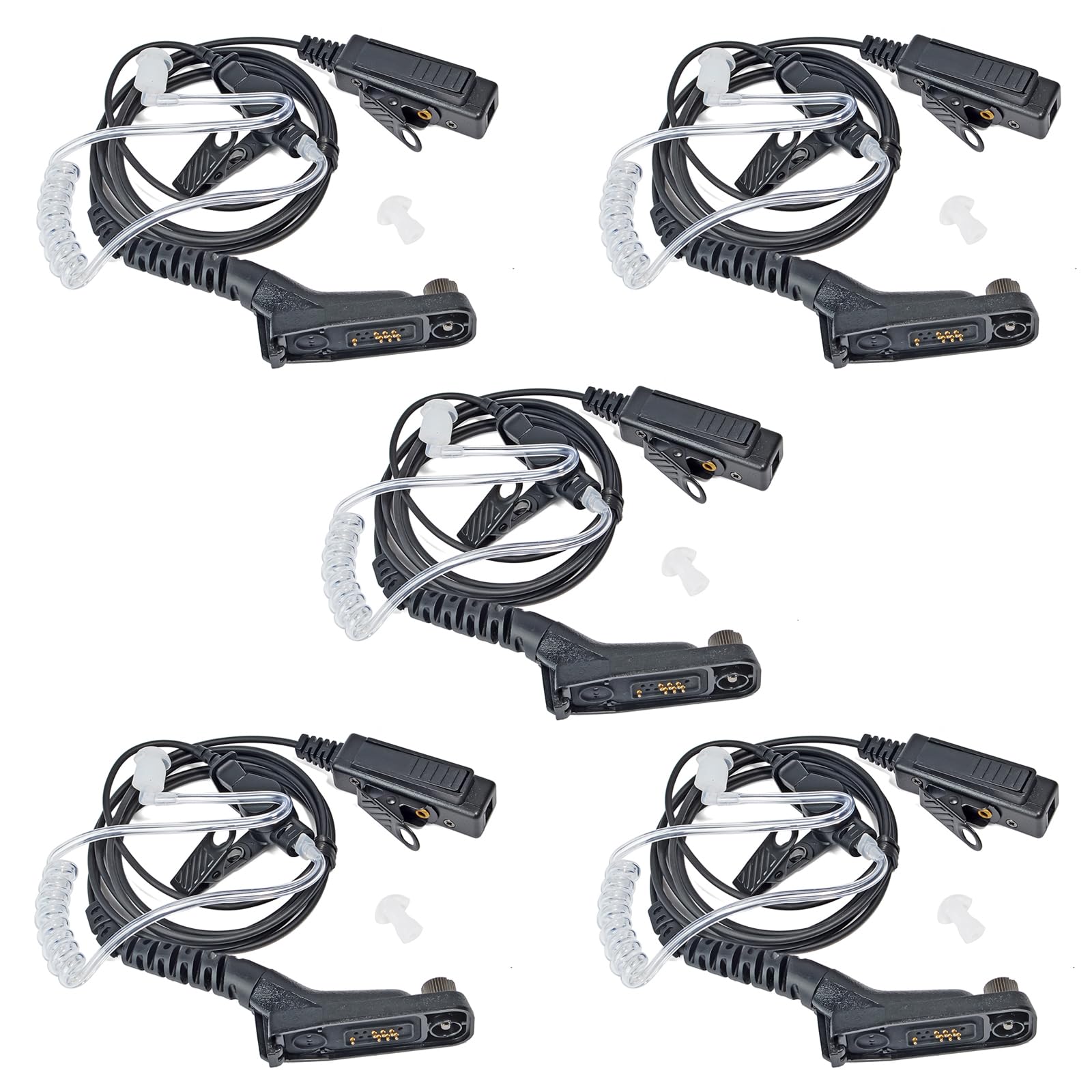 HYSHIKRA Acoustic Tube Earpiece Headset with Mic Compatible with Motorola DP3400 DP4400 DP4800 DGP4150 XiR-P8200 Xpr-6300 Multi Pin Two Way Radio (5)