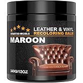 STARTSO WORLD Leather Recoloring Balm 12OZ- Leather Repair Kit for Restore Furniture, Couches, Car Seats, Clothing, Restore The Color to Scratched and Faded, (Maroon)