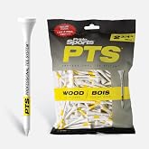 PrideSports PTS Wood Golf Tees | 175 Count, 2-3/4 Inch | #1 Wood Tee on Tour | Best for Drivers &amp; Woods