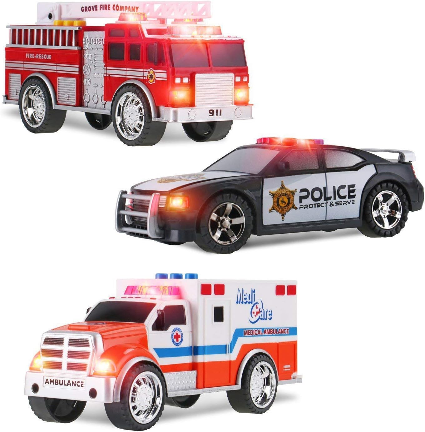 police car ambulance fire truck toys