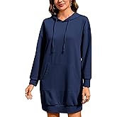 Quenteen Women Hoodies Dress Hooded Sweatshirts Dress Casual Long Sleeve Tunic Dress Oversized Sweatshirts with Pocket