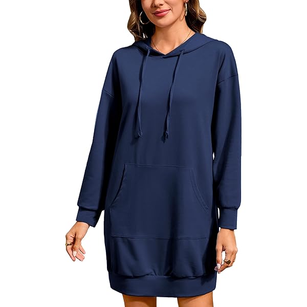 Hoodie Dress for Women Hooded Dress Cute Tunic Dress Athleisure Drawstring  Hooded Sweatshirt Dress Casual Long Sleeve Mini Dress Loose Comfy Fleece  Pullover Sweater Dress with Pockets Fall Outfits at Amazon Women's